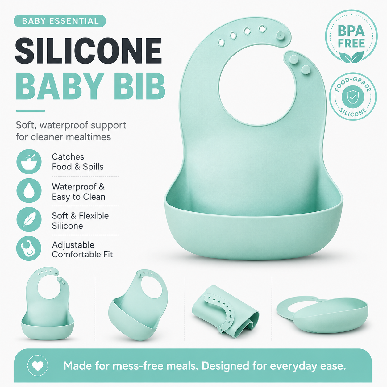 EasyCatch™ Silicone Baby Bib