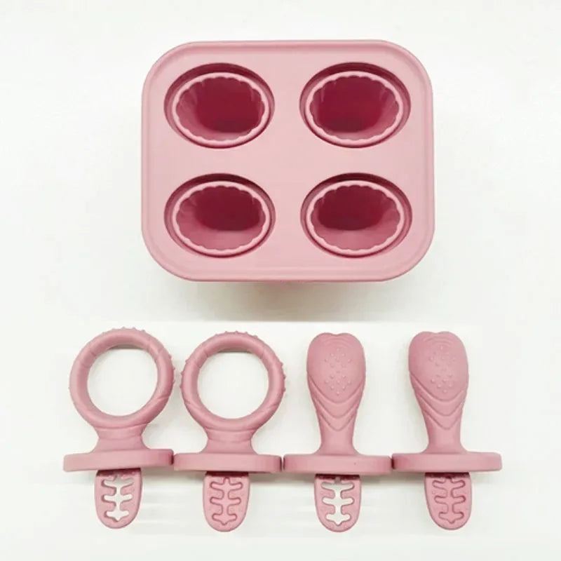 5PCS Baby Fruit and Vegetable Teether BPA Free Silicone Hand Ring Food Supplement Squeezing Rabbit Shape Bite Feeding Tableware
